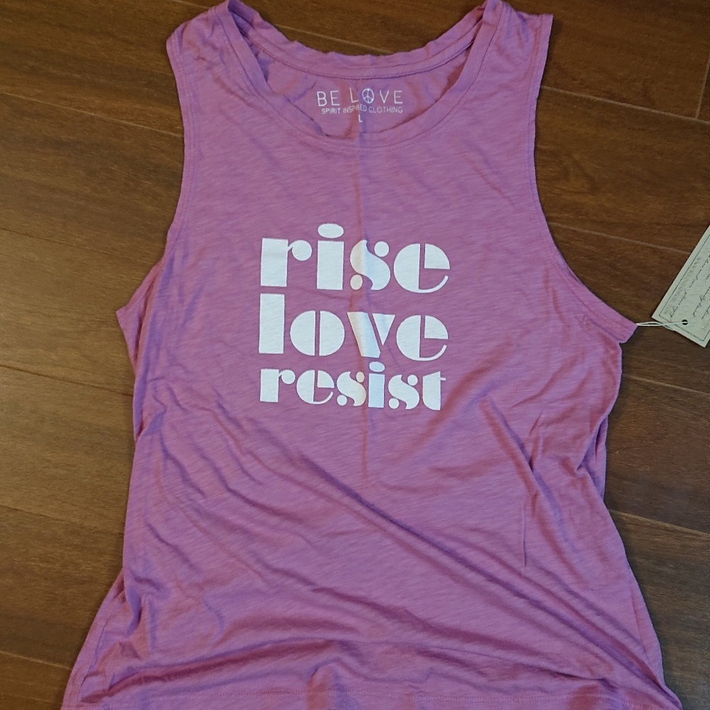 BNWT Be Love - 'rise love resist' muscle tank